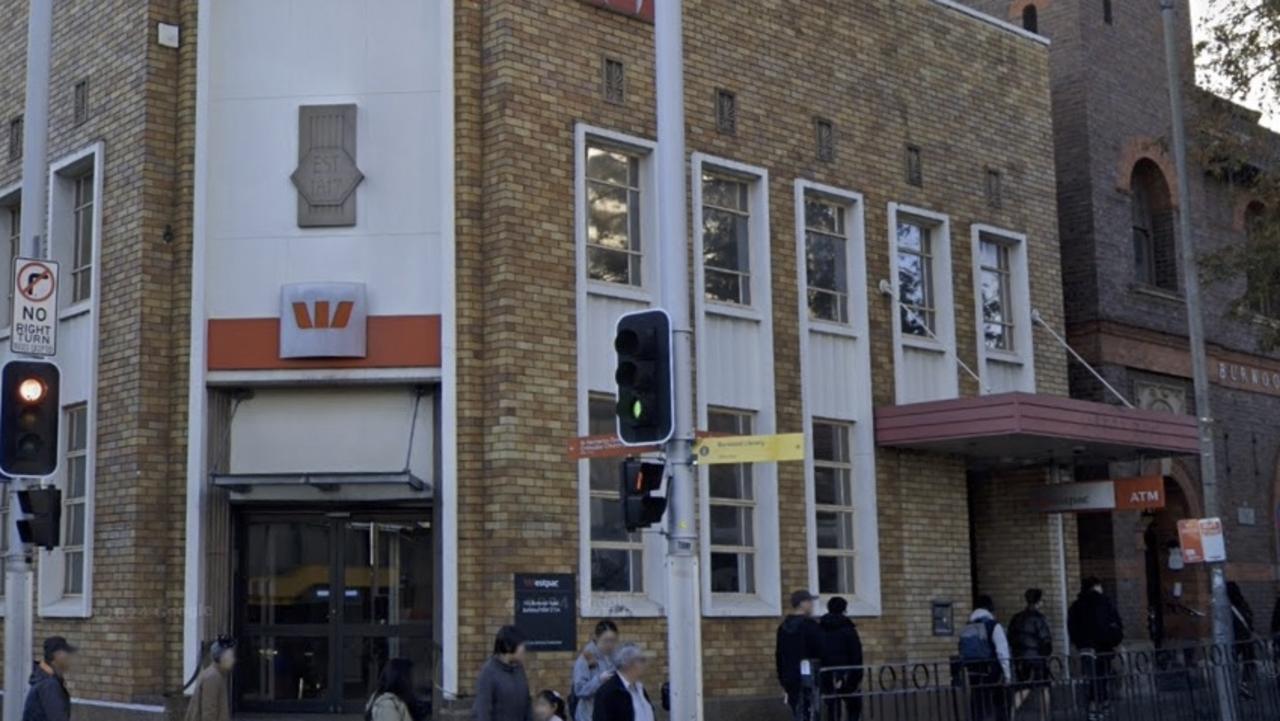 The incident took place outside the Westpac bank at Burwood.