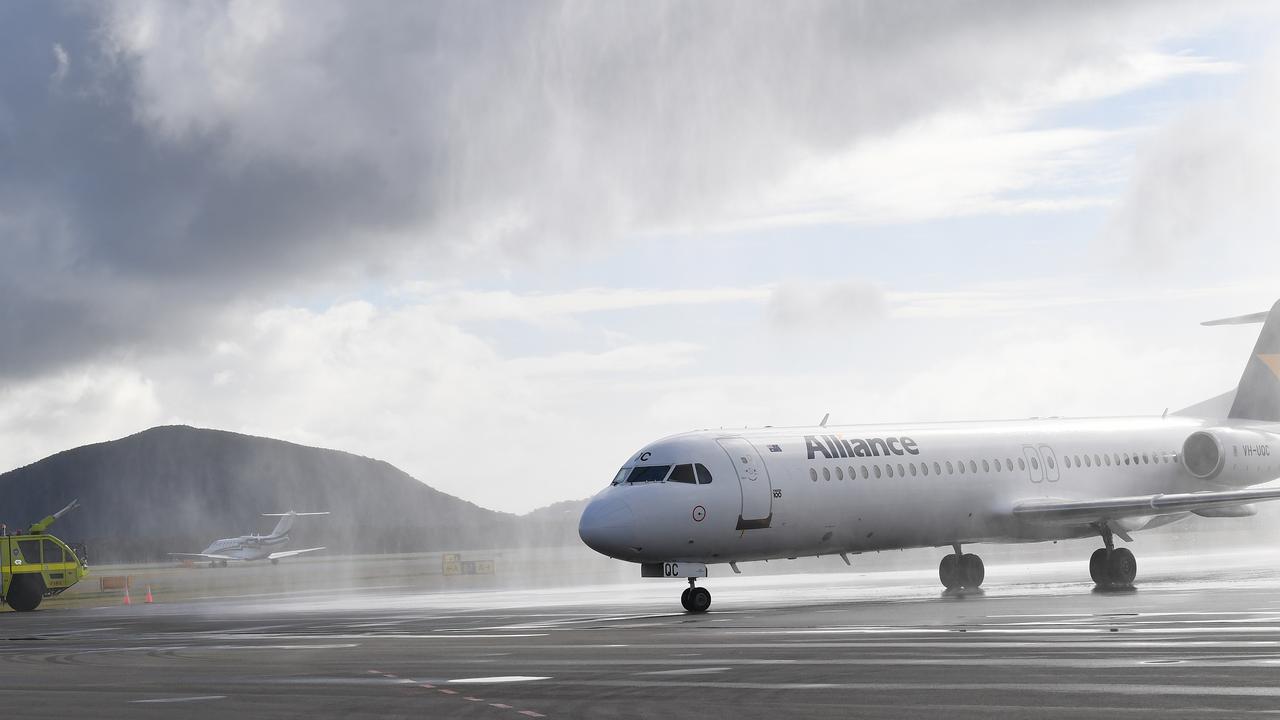 After more than 11 weeks since closing its terminal and farewelling its last passenger jet, Sunshine Coast Airport welcomed the arrival of the first flight on its new runway. Photo: Warren Lynam