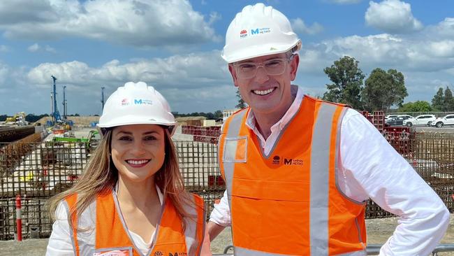 Liberal candidate for Holsworthy Tina Ayyad with Premier Dominic Perrottet during the state election campaign. Picture: Facebook