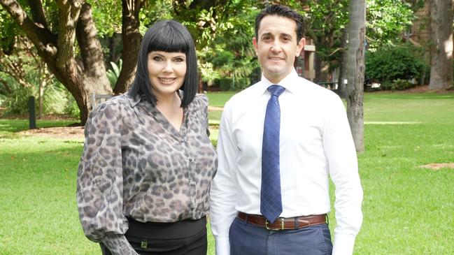 LNP candidate for the seat of Cairns Yolonde Entsch, with Opposition Leader David Crisafulli.