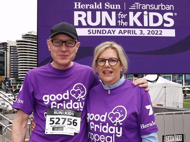 News Corp chief executive office Robert Thomson and chairman of the Royal Children’s Hospital Good Friday Appeal Penny Fowler. Picture: Michael Klein