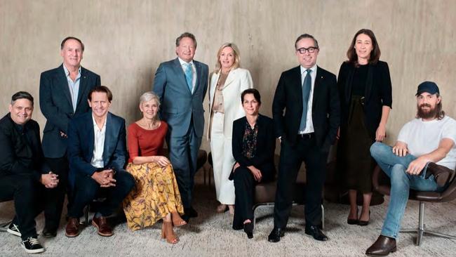 Australia's Nation Brand advisory council, including Twiggy Forrest, Mike Cannon Brooks and Alan Joyce, was hand-picked by Malcolm Turnbull to rebrand Australia. Picture: Supplied