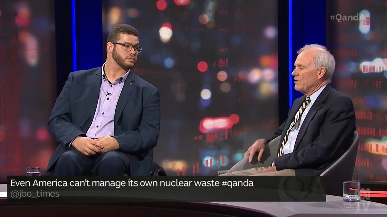 Greens senator Jordan Steele-John and former US navy secretary Richard Spencer argued over the $368bn AUKUS nuclear submarine deal on Monday's episode of Q&amp;A.