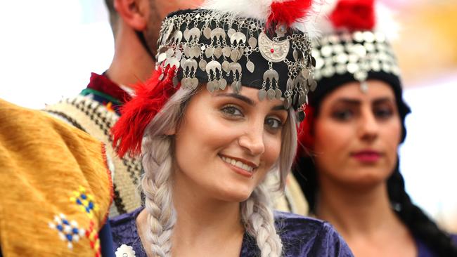 Assyrian Khabour Dance group member Mariam Warda. Prairiewood, Monday, April 2nd 2018. Assyrian New Year Festival. A whole array of entertainment will be on display with something for everyone and every age. (AAP Image / Angelo Velardo)