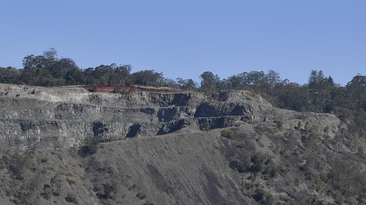 Bridge St Quarry as seen from the Toowoomba Second Range Crossing.