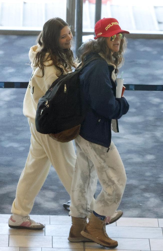 Mother and daughter kept it casual in their comfy jumpers and trackies. Picture: MEDIA-MODE.COM