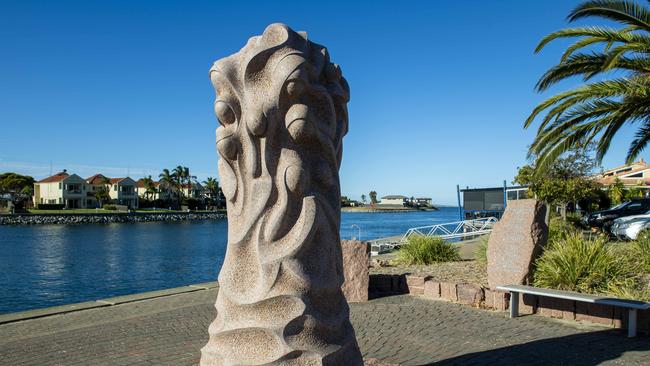 The memorial monument for fisherman lost at sea at the Port Lincoln Marina. Fishing boats must pass the memorial when heading out. A larger memorial with 183 names of South Australian seafarers killed at sea was commissioned by Hagen Stehr and is outside the Australian Fisheries and Maritime Academy at Port Adelaide. Picture: Mark Brake