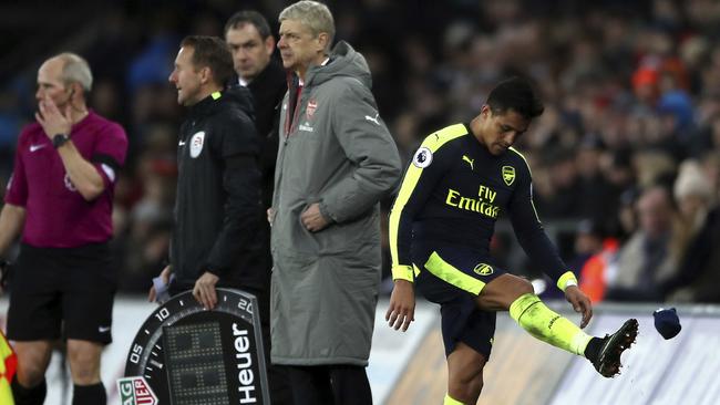 Arsenal's Alexis Sanchez shows his frustration.