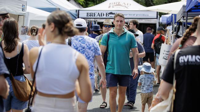 HOLD DES H Column!Mark Power from Goodwill Projects shopping at the Milton Markets. Picture Lachie Millard