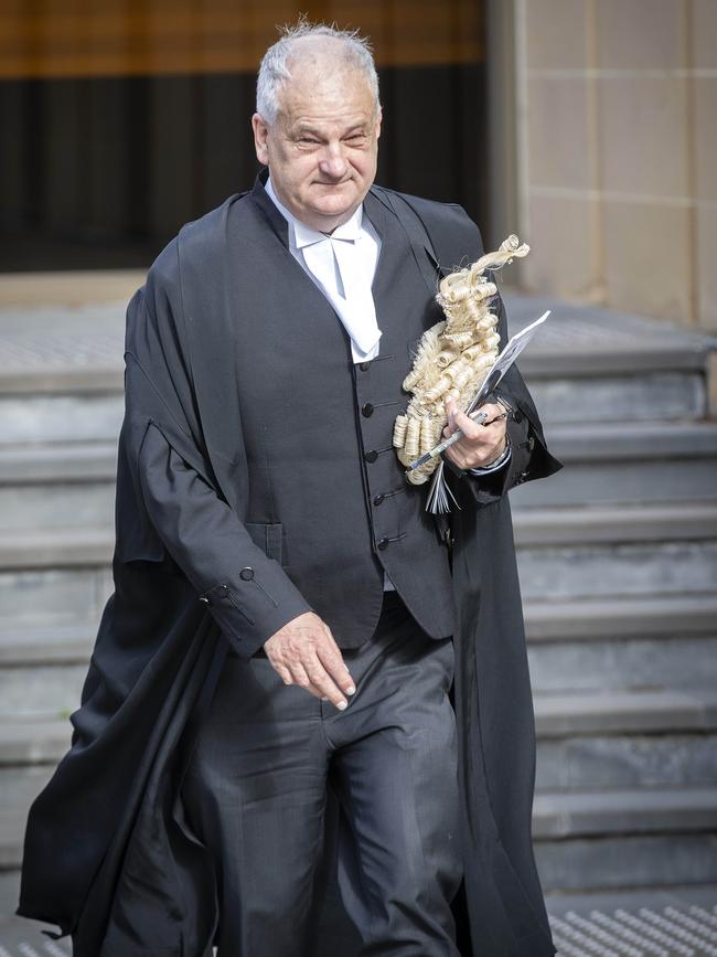 Director of Public Prosecutions Daryl Coates leaves the Supreme Court of Tasmania, Hobart, on Wednesday.