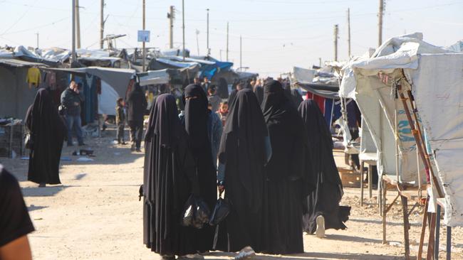 Islamic State women at the al-Hawl camp.