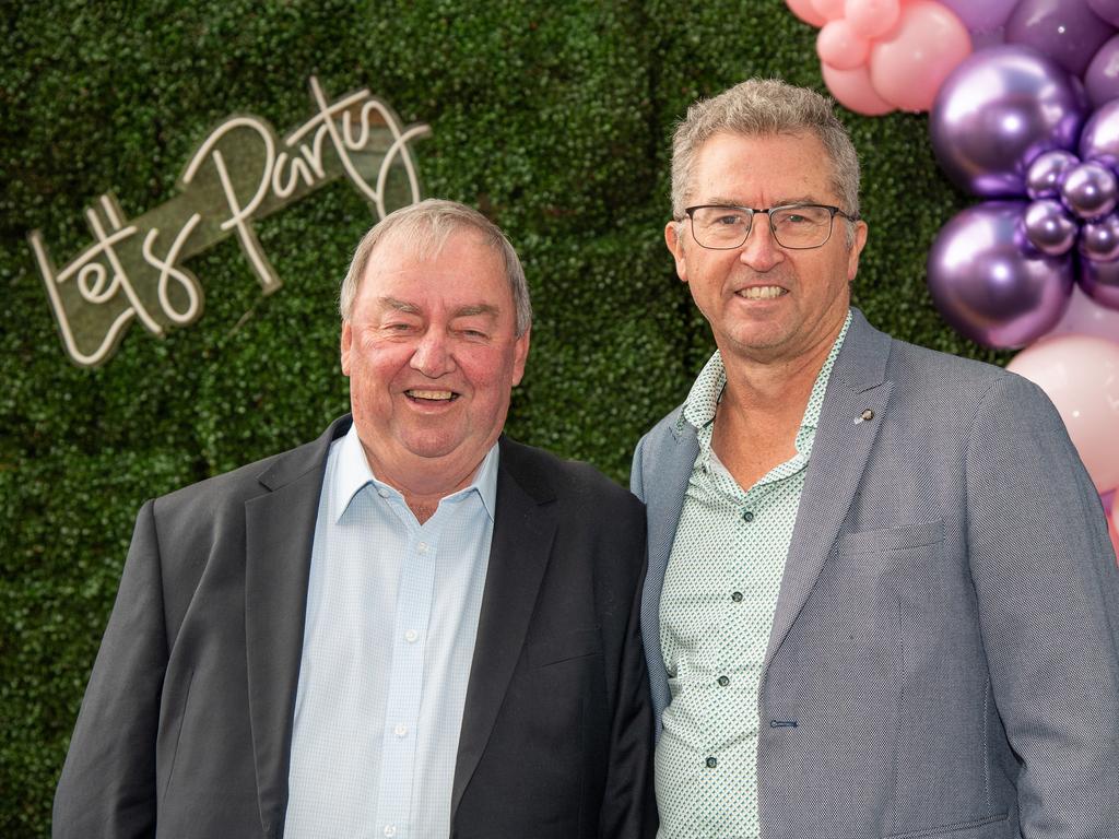 Kevin Kemp and Cameron Partington. IEquine Toowoomba Weetwood Raceday - Clifford Park Saturday September 28, 2024 Picture: Bev Lacey