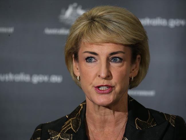 SYDNEY, AUSTRALIA - NewsWire Photos -MARCH 14 2022:   Michaelia Cash; Attorney-General - Minister for Industrial Relations addresses the media during a press conference to provide an update as Australia and the Netherlands today initiated legal proceedings against the Russian Federation in the International Civil Aviation Organization (ICAO) for the downing of Malaysia Airlines Flight MH17 in 2014. Picture NCA Newswire/ Gaye Gerard