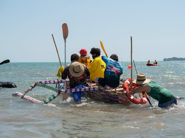 Darwin Beer Can Regatta at Mindil Beach, 2024. Picture: Pema Tamang Pakhrin