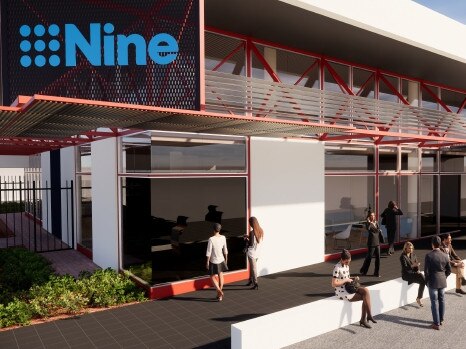 Front entrance of the new Nine News office. Concept art: Kick