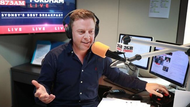 2GB radio host Ben Fordham has taken aim at ‘cookers’ on-air. Picture: John Feder/The Australian