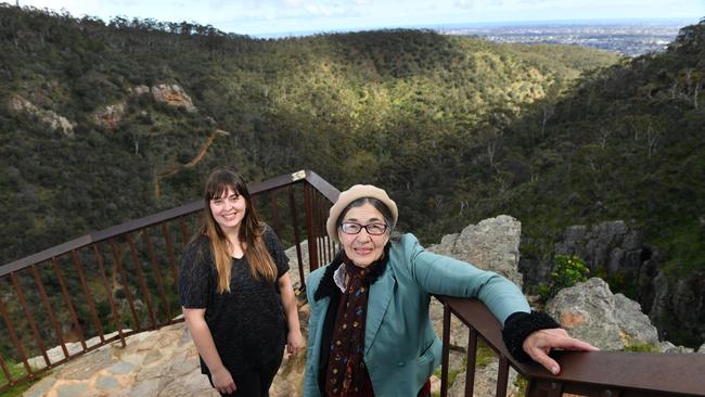 UniSA researchers Jacynta Anderson and Joan Gibbshave just completed a study, The Vegetation of Morialta, and found some nasty surprises. Picture: Keryn Stevens