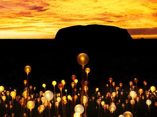 Field of Light, Uluru, Bruce Munro 2016. Picture: Mark Pickthall