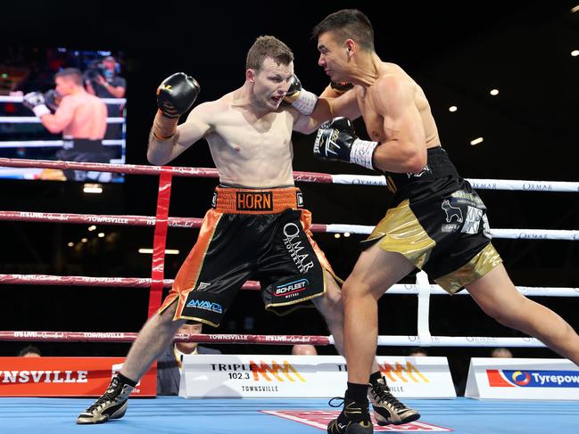 Jeff Horn vs. Tim Tszyu  at Queensland Country Bank Stadium.  Picture: Alix Sweeney