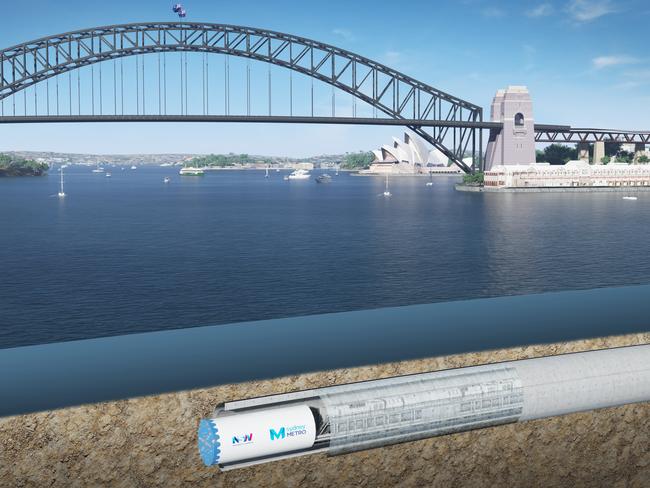 The Metro is planned to run under Sydney Harbour. Picture: Supplied