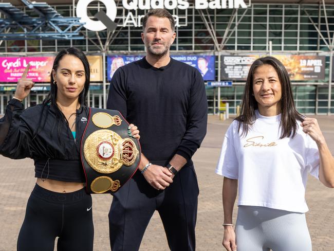 Cherneka Johnson (L) defends her WBA bantamweight world title against Nina Hughes. Picture: Matchroom