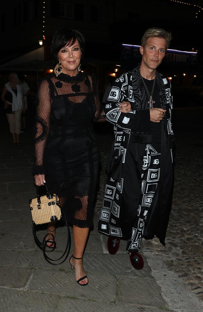 Joined by Gui Siqueira, Kris Jenner wore Dolce &amp; Gabbana. Picture: NINO/GC Images