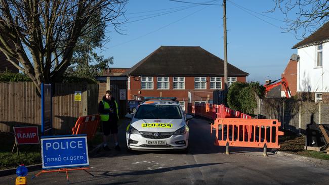 A police car is parked at an entrance to Epsom College (Photo by Carl Court/Getty Images)