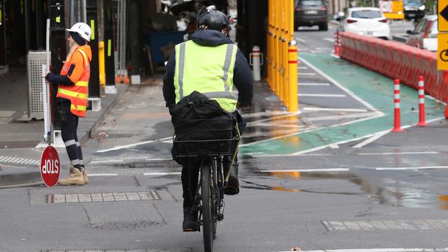 There are safety concerns over the Exhibition St bike lanes. Picture: David Crosling