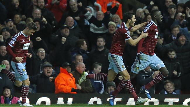 West Ham United’s Cheikhou Kouyate, right, opened the scoring.