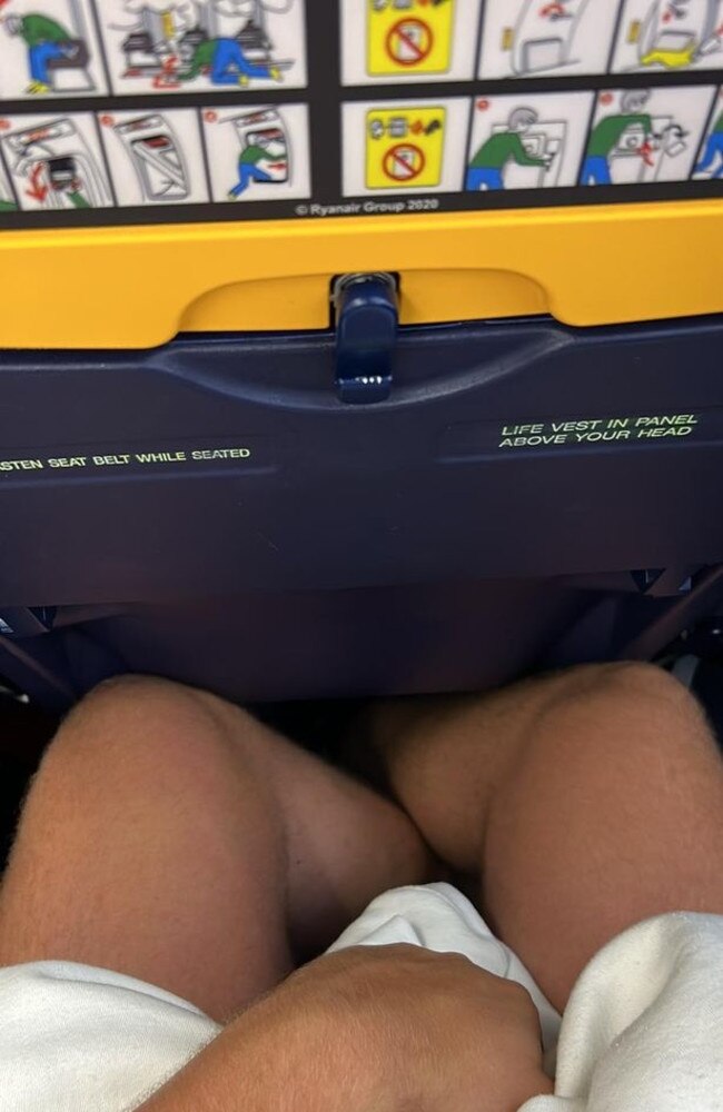 The legroom Noah had on his flight. Picture: Twitter