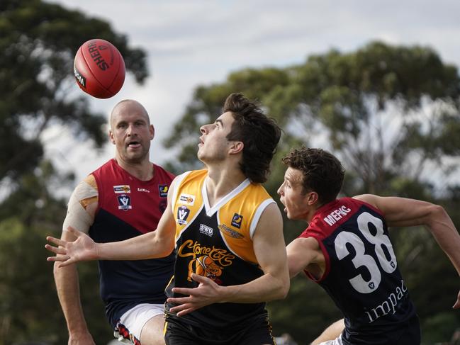 MPNFL Division 1: Frankston YCW v Mt Eliza. Christian Tsiampas (Frankston YCW). Picture: Valeriu Campan