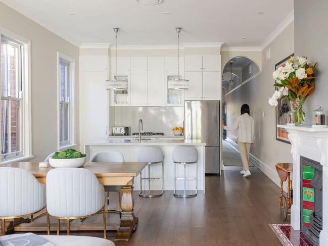 The couple’s renovated single-level 1920s character home has three bedrooms, two bathrooms and an open-plan design opening out to the rear gardens. Picture: realestate.com.au