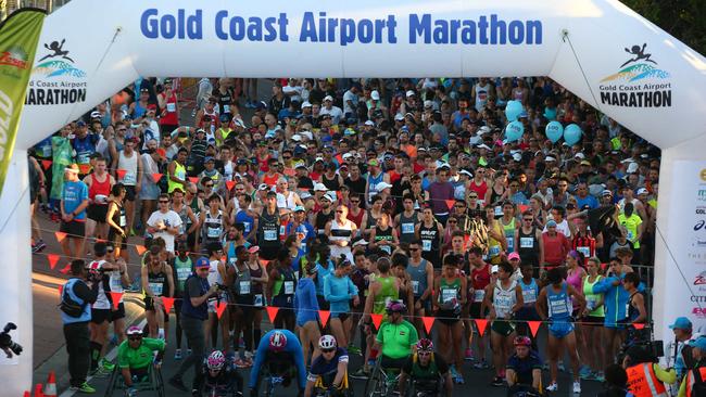 Gold Coast Marathon Sunday, start of full marathon. Picture Mike Batterham