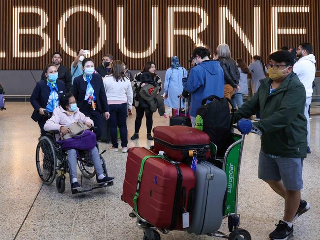 International arrivals at Melbourne Airport. Picture: Ian Currie