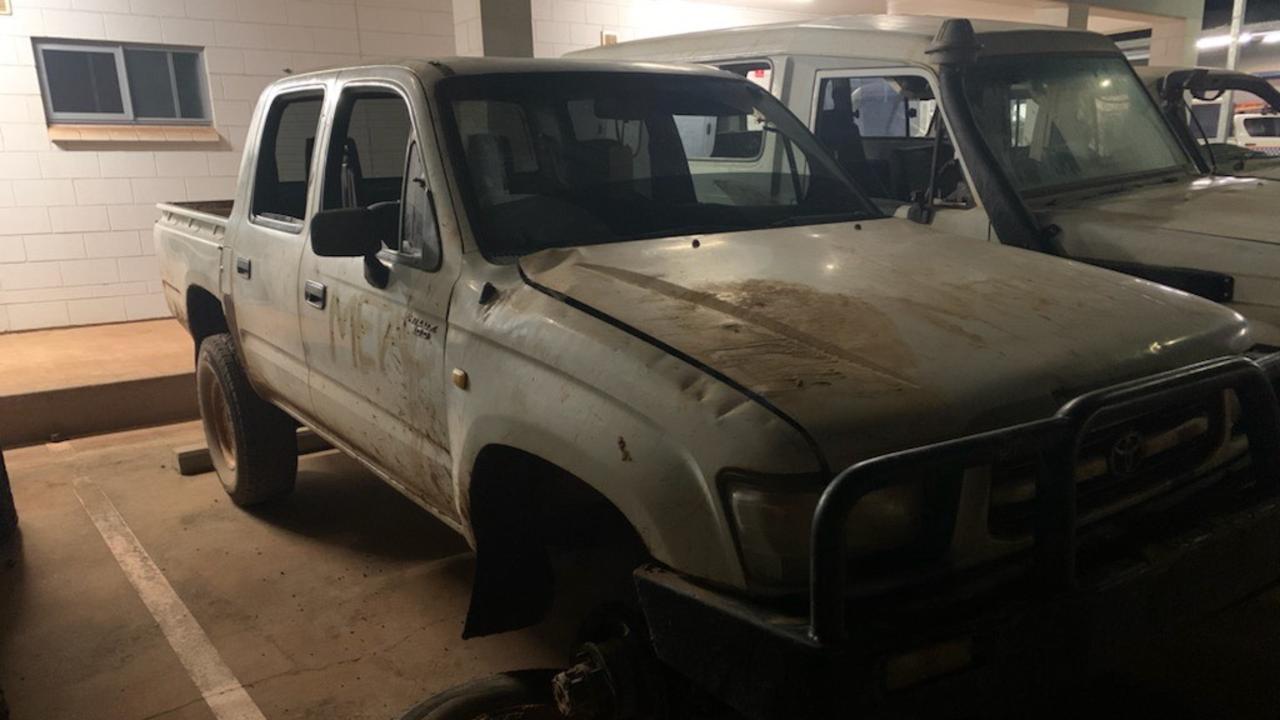 Shane Morrissy's HiLux after it was found by police in Wadeye. Picture: Supplied