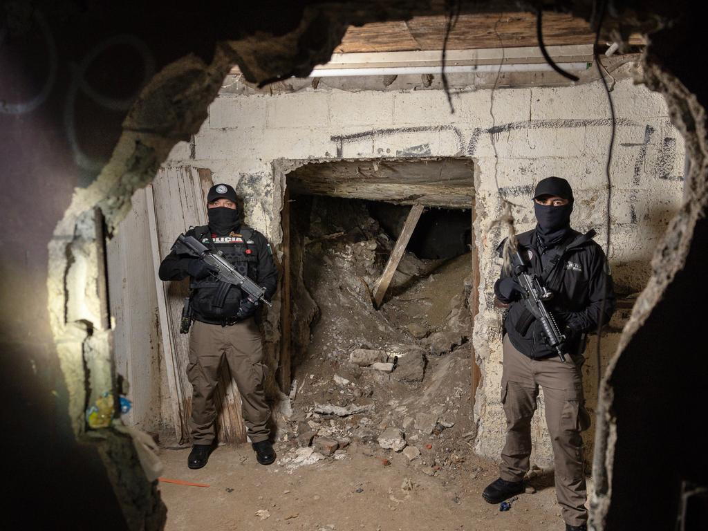 A narcos tunnel was uncovered in a warehouse about 80 metres from the United States and Mexican border in 2023. Picture: Jason Edwards