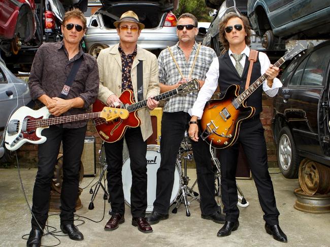 Brad Shepherd (right) and his bandmates in the Hoodoo Gurus.