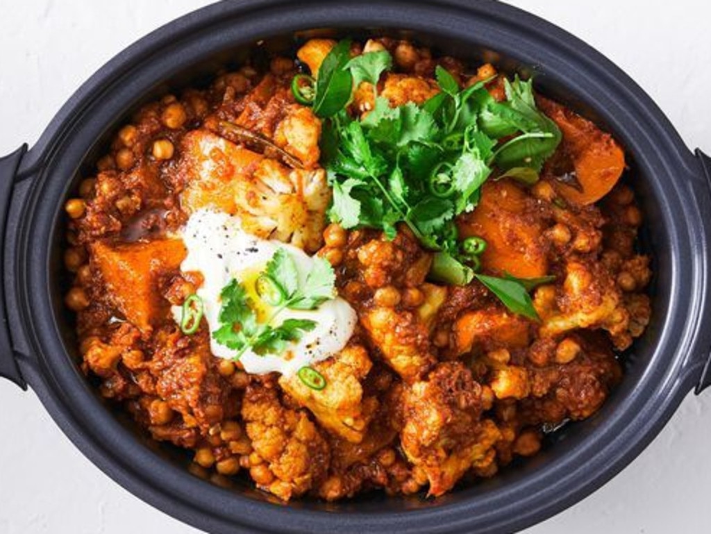 Slow cooker chickpea and pumpkin curry.