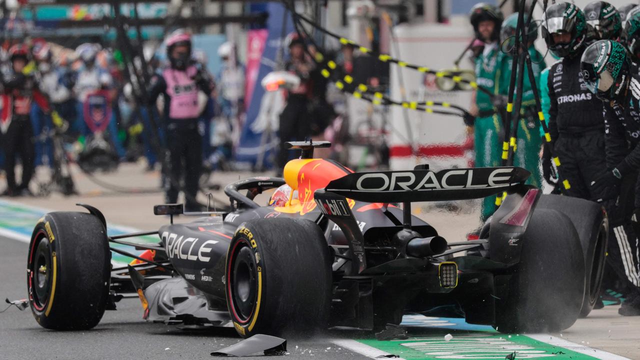 Max Verstappen collided with Kimi Antonelli. Photo by Shawn Thew, AFP.