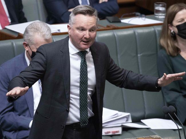 CANBERRA, AUSTRALIA - NewsWire Photos SEPTEMBER 07, 2022: Chris Bowen, Minister for Climate Change and Energy, during Question Time in the House of Representatives in Parliament House in Canberra.Picture: NCA NewsWire / Gary Ramage