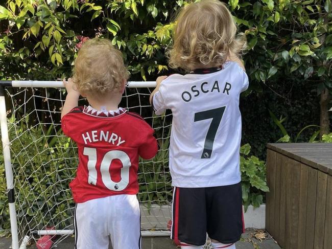 Sons Henry and Oscar. Sylvia Jeffreys finds the balance of being a working mum works – sometimes. Picture: Instagram