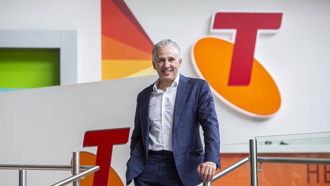 Telstra CEO Andy Penn promises a return to shareholders from the deal. Picture: Aaron Francis