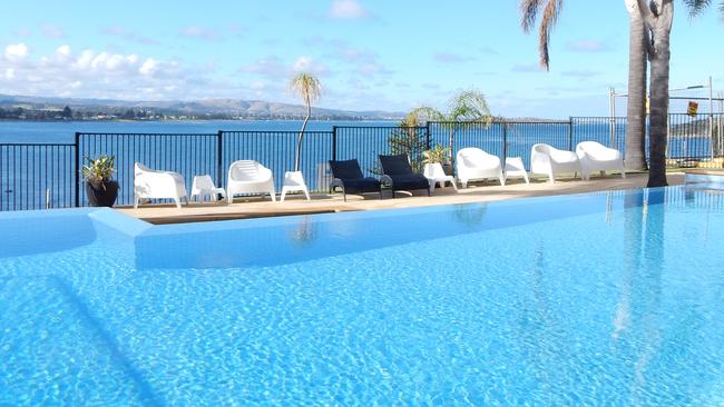 The infinity pool at The Bluff Resort Apartments.