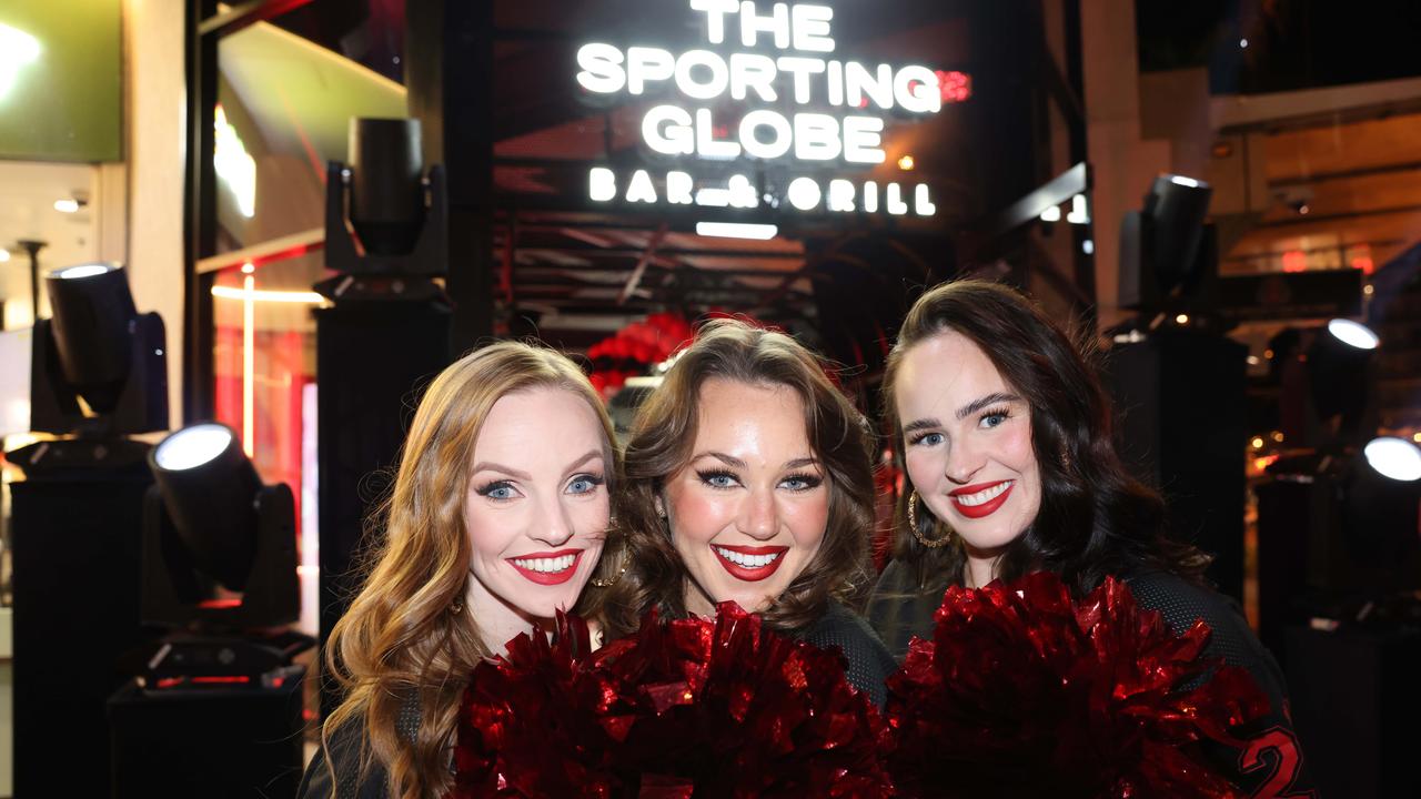 Madi Marr, Amy Doyle and Amber Flaherty at The Sporting Globe Bar and Grill launch at Surfers Paradise for Gold Coast at Large. Picture, Portia Large.