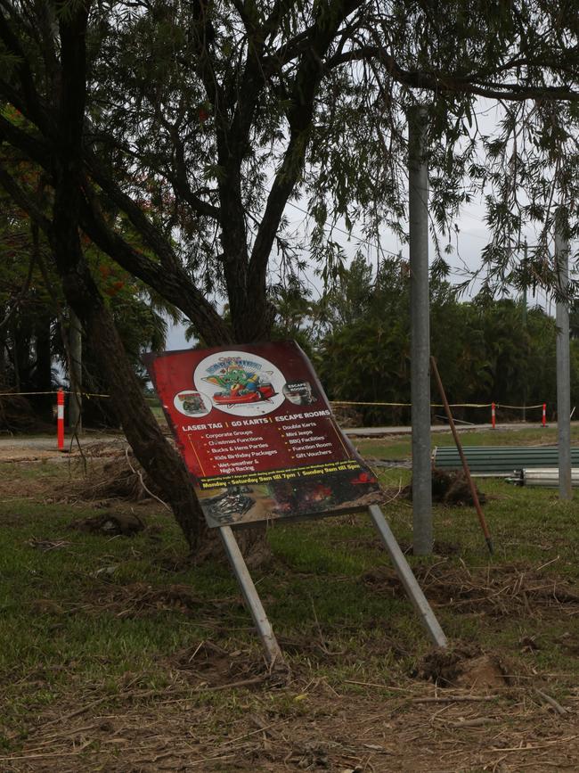 Staff at Cairns Kart Hire are determined to the get the business back up and running, however with extensive damage to the karts, track and laser tag equipment, Events Manager Tyson Krepp wasn't sure when doors would reopen. Photo: Catherine Duffy.