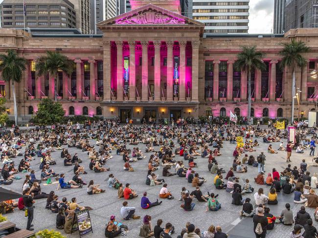 Protest in Brisbane for black death in custody at Queensland Police Roma Street Watchhouse, Friday, September 18, 2020 - Picture: Richard Walker