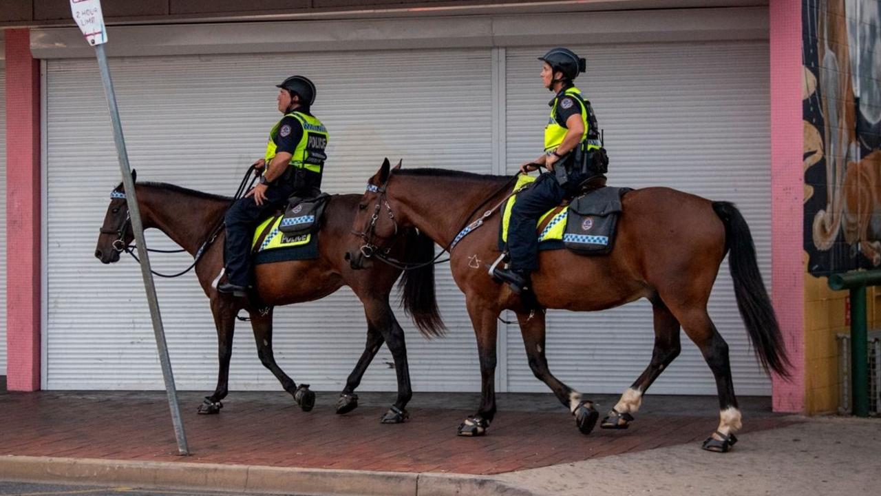 Alice Springs has become ‘Roller Shutter City’ as a result of youth crime, locals say. Picture: Mark Brake