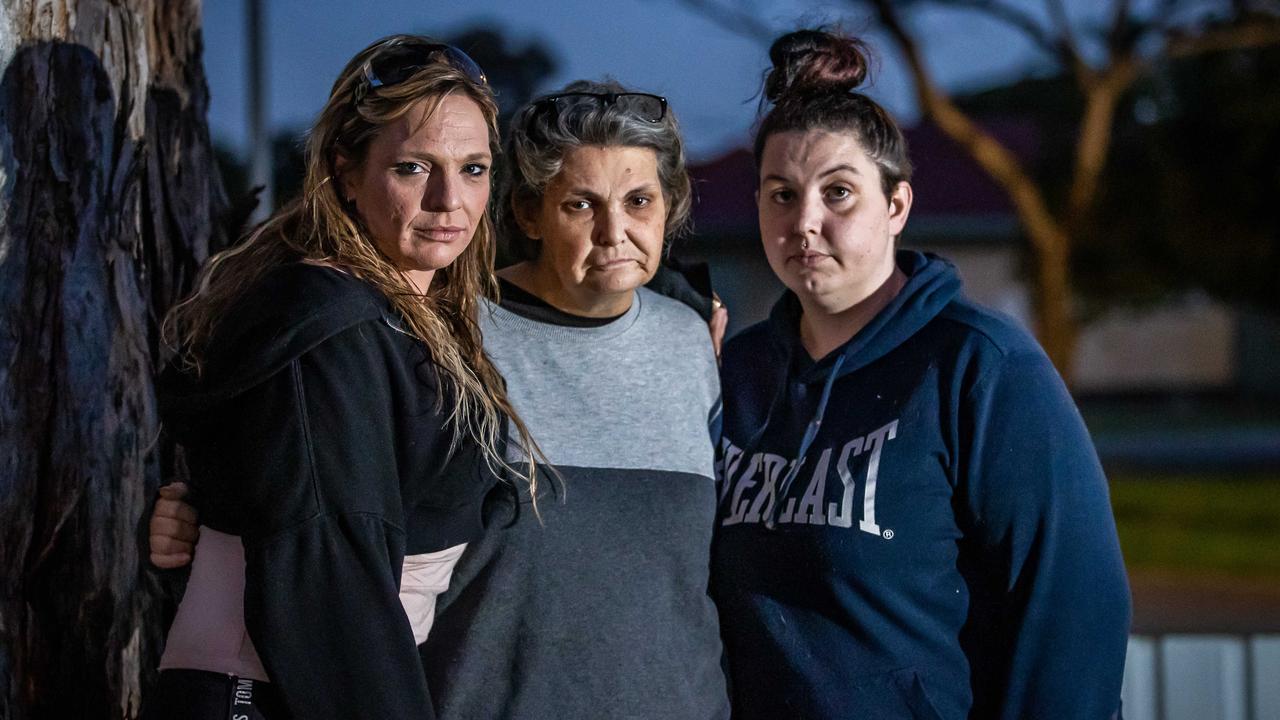 Crystal, centre, has received support from her friends Meegan Cox and niece Reannett Bini. Picture: Tom Huntley