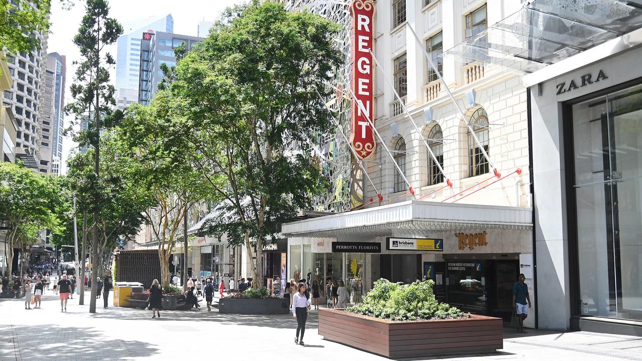 The ghost CBD of Queen Street Mall, Brisbane. Friday March 8, 2024. Picture, John Gass