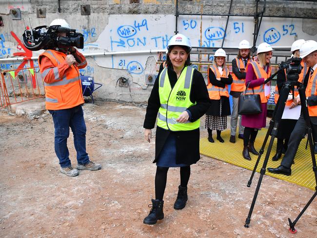 NSW Premier Gladys Berejiklian at the Martin Place Metro north site. Picture: AAP Image/Joel Carrett